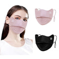 2Pcs UV Face Mask, Sun Masks for Women, Cooling Breathable Face Cover for Outdoors, Washable Reusable - color: Pink, Black