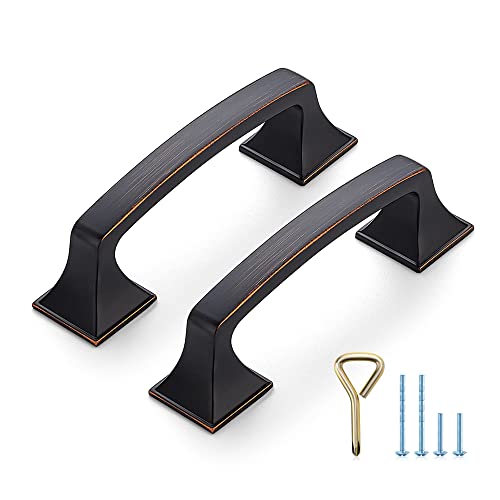 Ravinte Oil Rubbed Bronze Cabinet Handles Cabinet Pulls, 3 Inch, 10 Pack - color: Oli Rubber Bronze, size: 3 Inch Hole Center