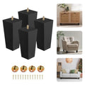 Yes4All 6-Inch Square Black Solid Wood Furniture Legs Set of 4, Heavy Duty 800 lbs Capacity, Adjustable Levelers, Replacement Furniture Legs for Couch, Sofa, Dresser, Ottoman, Chair, and Bed - color: Square Black, size: 6 inch