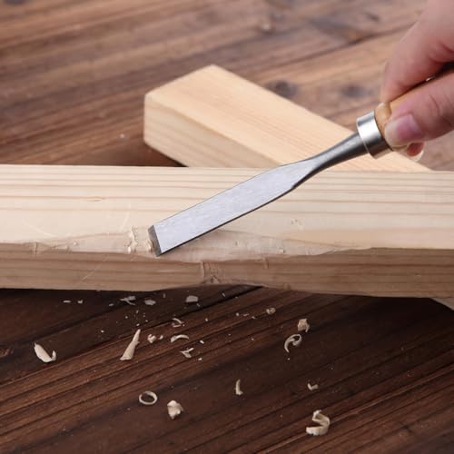 12 Pieces Wood Chisel Set Wood Carving Tools Set with Storage Bag for Woodworking, Carbon Steel Chisel with Wood Handle, 7.9" Wood Working Tools and Accessories Wood Carving Chisels Kit