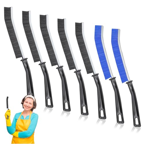 7 Pcs Hard Bristle Crevice Cleaning Brush, Multifunctional Grout Cleaner Brush, Thin Gap Cleaning Brush Set, Small Cleaning Tools for Household Use, Kitchen, Bathroom, Toilet, Window Track,Tight Space