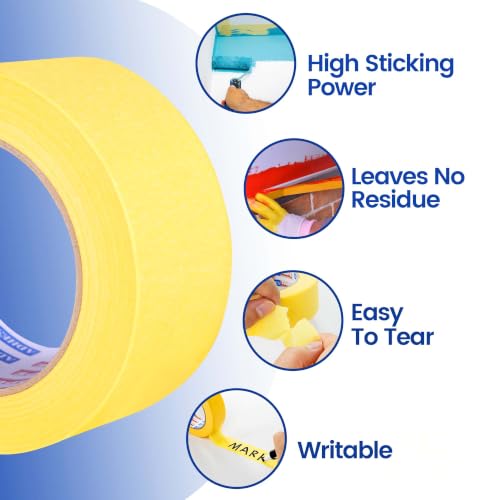 ADHES Yellow Masking Tape Painter Tape 30mm x 50m - size: 48mm x 50m
