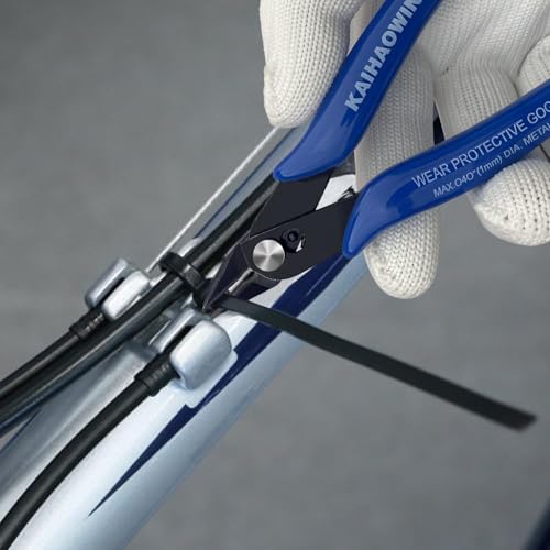 KAIHAOWIN Micro Wire Cutters with Spring, 5 Pack, 5 inch Precision Mini Flush Cutters Bulk, Nippers, Flush Cutting Pliers, Wire Snips, Small Side Cutters for Electronics Crafts Jewelry-Blue - size: 5 Pack