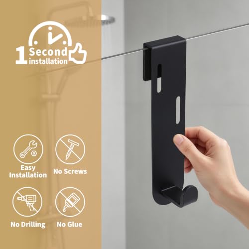 Shower Door Hooks, 7 Inch Stainless Steel Hangers for Frameless Glass