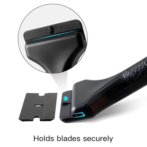 NEWISHTOOL 2 Pcs Long Handle Plastic Razor Blade Scraper and 100 PCS Blades