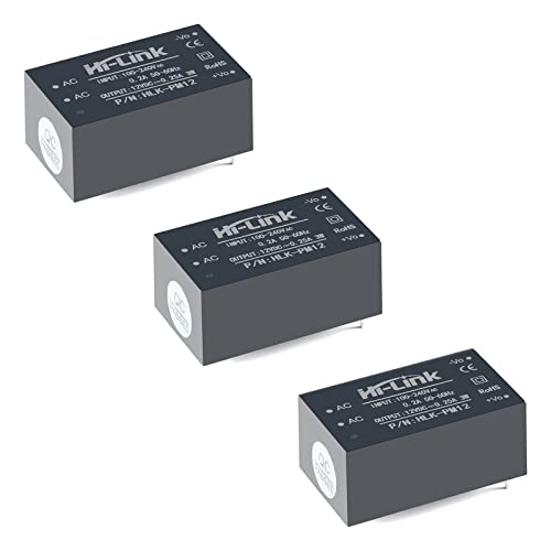 AC-DC Isolated Power Module Smart Home Switching Power Module Mini Buck Power Module 220v to 12v HLK-PM12 DC Power Module AC DC Converter 220V to 12V (3PCS) - style: HLK-PM12