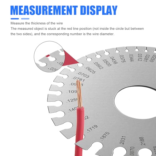 3 PCS Wire Gauge Measurement Tool, Precise Rustproof Colorfast Weld Seam Circular Gauge, Stainless Steel Metal Plate Welding Material Thickness Measuring Instrument (Silver)
