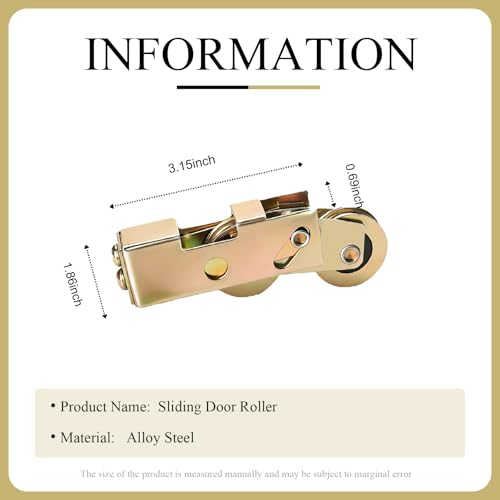 4 Pcs Sliding Door Rollers, Sliding Glass Door Rollers Replacement, Steel Ball Bearing Wheels Heavy-Duty Tandem Roller for Patio Door - color: 4 Pcs