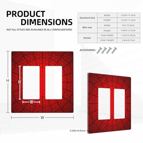 Spider Web Double Rocker Switch Cover Plate | Fits standard 2-gang toggle and rocker switches, Durable polycarbonate thermoplastic with fade-resistant printed finish - color: Spider Web, size: Double Rocker