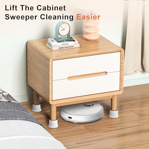Adjustable Furniture Bed Risers 1.6-2.6 inch Durable Anti Slip-White 4 Pcs - color: White - 4 Pcs
