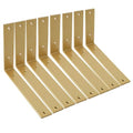 Shelf Brackets 10 Inch Wall L Brackets 8PCS Heavy Duty for Shelves Metal Gold Rustic Industrial Brackets for DIY Opening Shelves Project Hardware Included - size: 10 Inch, style: Gold-8 Pack