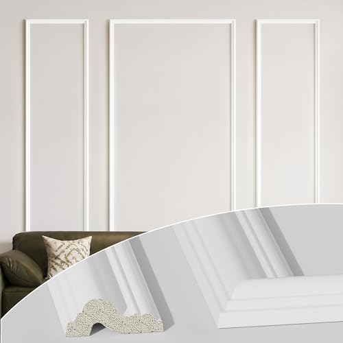 SMARTSTANDARD Precut Wall Molding Kit, Ready to Assemble, 3 Frames, Style1 - color: White: 3 Frames, Style1