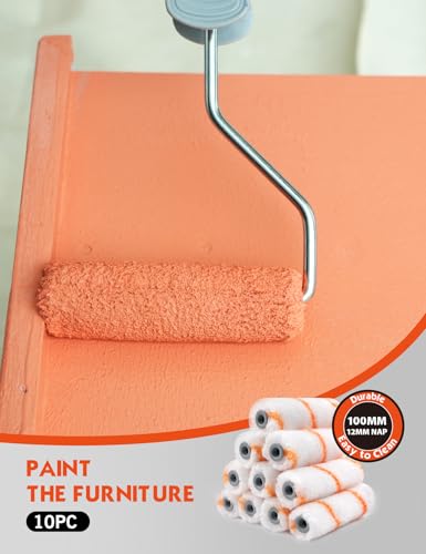 ROLLINGDOG 4 inch Small Paint Roller Covers - color: 10pc 4" Polyester Roller Cover