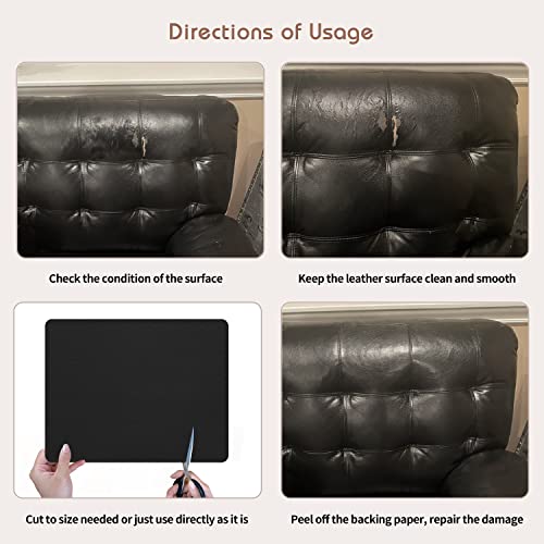 KING MOUNTAIN Leather Repair Patch,2 Packs 9 x 11 Inches self Adhesive Leather Repair Tape for Damaged Leather Furniture, Sofa Seating,Car Seats, Leather Goods(Dark Brown) - color: Dark Brown, size: 9" x 11"