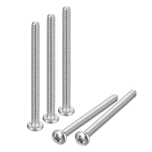 uxcell #4-40x1-1/2 Pan Head Machine Screws, 304 Stainless Steel 18-8 Screw, Phillips Drive, Fully Threaded, Bright Finish, Pack of 25 - size: #4-40x1-1/2"