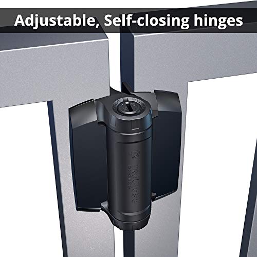 D&D TCHD1AL2S3BTS TruClose Heavy Duty Gate Hinge Square Gates, 2 pcs - color: Black, size: Fixed gate gap is 8/10” – gap = gate frame to post