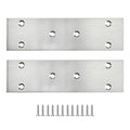 2pcs 7''x1.9'' Stainless Steel Flat Mending Plate, Heavy Duty Joining Plate Bracket Fixing Brace, Straight Brace Bracket for Furniture, Wood, Shelves, Cabinet (Silver) - size: 170*48mm-Silver