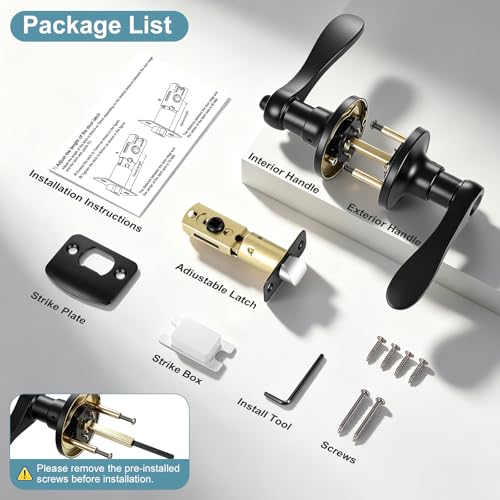 10 Pack Door Handles Interior Door Knobs, Door Locks for Bedrooms