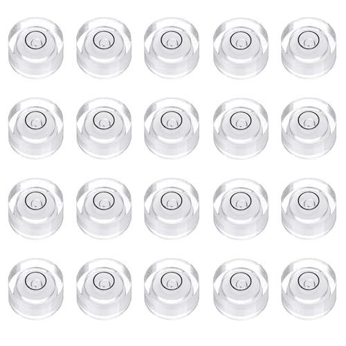 HARFINGTON 20pcs Circular Bubble Spirit Level 13x7mm Mini Round Bubble Spirit Level Little Measuring Layout Tools for TV Industrial Carpentry Picture Frame, White/Black - color: White/Black, size: 13x7mm