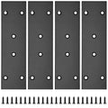 Bonsicoky 4Pcs Flat Straight Brace Brackets, 6.7 x 1.9 / 169 x 48mm - size: 6.6" x 1.9" - 4 PCS, style: Black