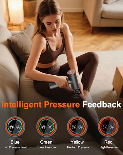 arboleaf Thermal Massage Gun Deep Tissue with Heat 6 Replacements | Handheld Muscle Percussion Massager with Full-Metal Head, For Athletes Pain Relief, Relax, Gifts for Men and Women - color: Black