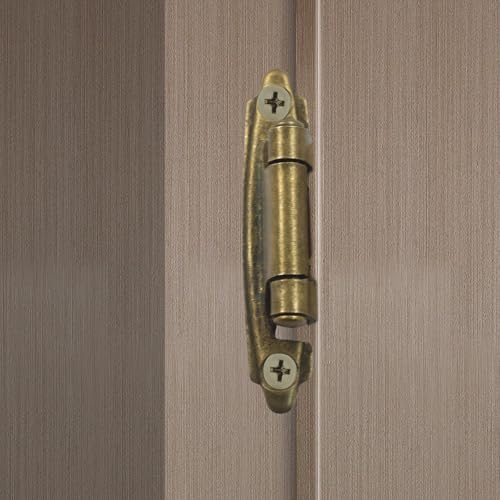 4-Pack (2 Pair) Antique Brass Self-Closing Cabinet Hinges | 1/2" Variable Overlay, Semi-Concealed Face Frame, Flush Mount for Kitchen/Bath Cabinets, Door Bumpers & Upgraded Screws - color: Bronze