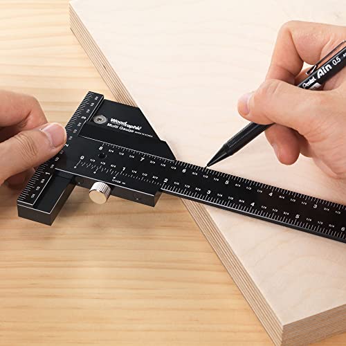 Scriber Gauge 14 Inch – Long Measuring Tool, Marking Ruler, Layout Square, Thickness Gauge, CNC Aluminum Tool for Woodworking, Joinery, Framing, Furniture, Cabinet (New Version) - size: 14 Inch