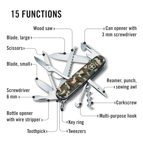 Victorinox Huntsman Swiss Army, 15 Function Pocket knife, Camouflage - color: Camouflage, style: Single Knife