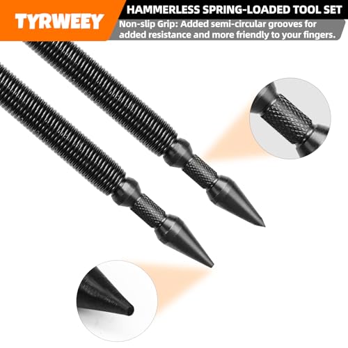5-Piece Nail Setter Dual Head Nail Set & Dual Head Center Punch & Hinge Pin Remover Punch Set, Nail Setter Features 1/8-in, 3/16-in, 1/16-in, 1/32-in & Trim Nail Punch with Retaining Clip - style: 5pcs(Nail Setter & Hinge Pin Punch & Finish Nail Punch)