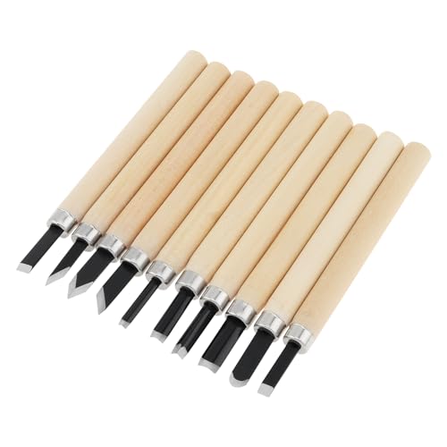 10pcs Wood Carving Chisel Set, Manganese Steel Woodworking Tools, Chisels Kit Great for Carving, Woodworking, DIY Sculpture and Art Projects