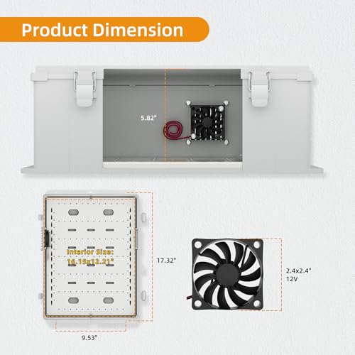 Joinfworld Outdoor Electrical Box 18.1x12.6x6.4 White Waterproof - size: 18.1"x12.6"x6.4" (New Latch)
