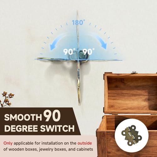LEFTSTARER 40Pcs 1.2In Antique Cabinet Door Hinges, 20pcs latches with Screws, Bronze Butterfly Style, Small Hinges for Crafts Cabinet Wooden Jewelry Boxes (B.40 Butterfly Hinges + 20 B latches) - color: B.40 Butterfly hinges + 20 B latches