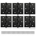 6 Pack Black Door Hinges 3 x 3 Inches, Stainless Steel Ball Bearing Hinges with Screws, Square Corner, Smooth and Quiet - size: 3x3inch - 6 Pack