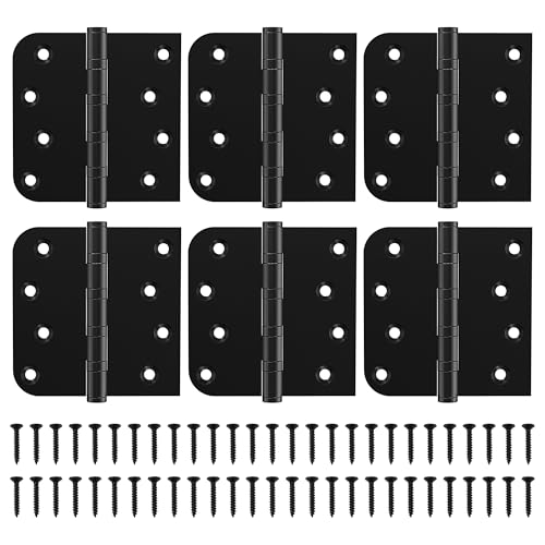 KOLET Ball Bearing Door Hinges, 4 x 4 Inches, Matte Black, 6 Pack - color: Matte Black, size: 6 Pack