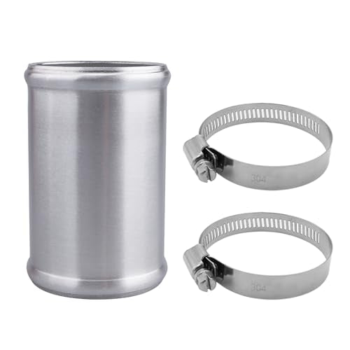 AC PERFORMANCE 2.5" (63mm) OD Aluminum Alloy Hose Joiner Silicone Pipe Connector Bead, 4" Length with 304 SS Clamps - size: 2.5" (63mm)