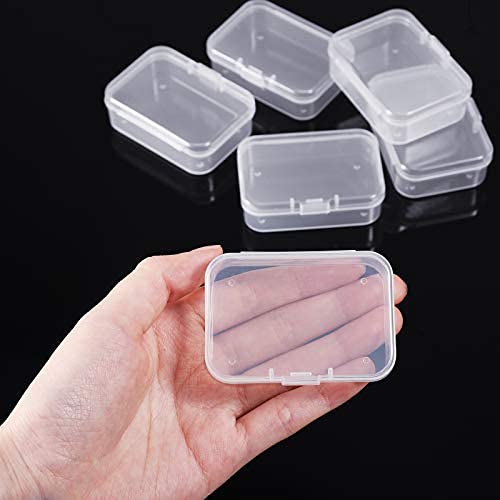 Jetec 6 Pieces Small Clear Plastic Storage Box, 2.5 x 1.7 x 0.8 Inch - size: 2.5 x 1.7 x 0.8 Inch