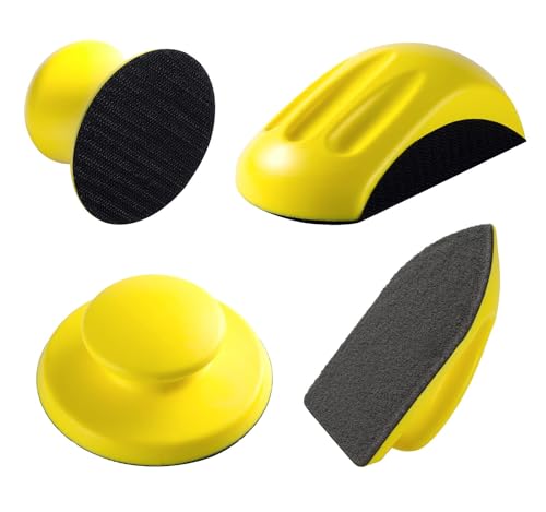 S SATC 4PCS Hook and Loop Sanding Block Included 1 Cleaning Brush 5 Inch Round and Mouse Sanding Block Meant for Wood Furniture Restoration Home Arts and Crafts - style: 4 PCS Sanding Block
