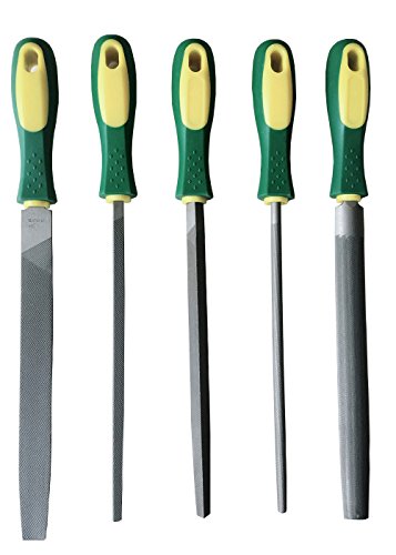 Metal File Set, 5-Piece, 8-inch,High Carbon Steel File,Work for Metal, Wood,Plastic - size: 8 inch Metal File