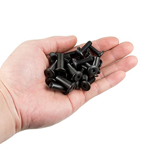 40 Sets Black Furniture Connector Bolts M6x20mm Binding Screws for Wood - color: M6x20mm-Black-D