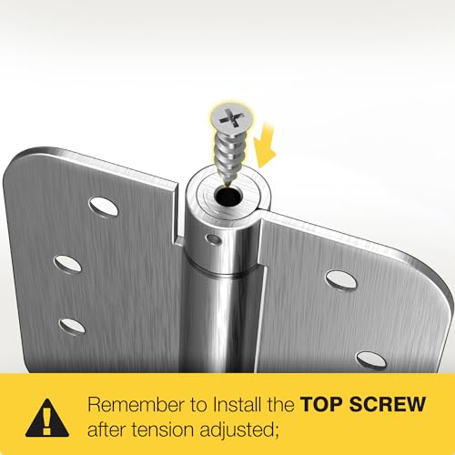 KOLET Self Closing Door Hinges, 4 x 4 Inches, Brushed Nickel, 3 Pack - color: Brushed Nickel