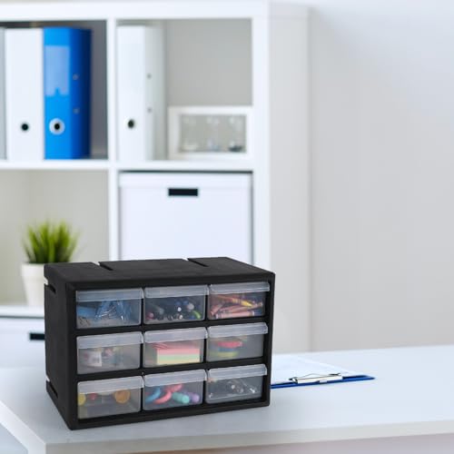 MMorcte Parts Storage Cabinet, Small Parts Organizer with 9 Drawers, Black