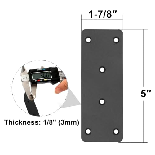 10 Pack 5" x 1-7/8" Black Flat Mending Plate, Straight Bracket