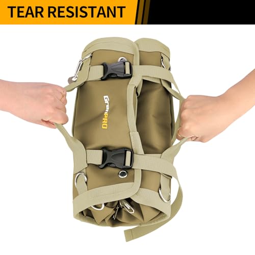 GrenPRO Roll Up Tool Bag with Detachable Tool Pouches 4D Ring - color: Khaki