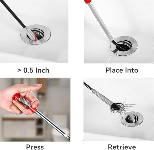 Drain Snake,79 inch Flexible Grabber Claw Pick Up Reacher Tool,Drain Clog Remover - Gutter Cleaning Tools for Home Sink, Bathroom Tub,Drain, Toilet, Tight Spaces - style: 79 in