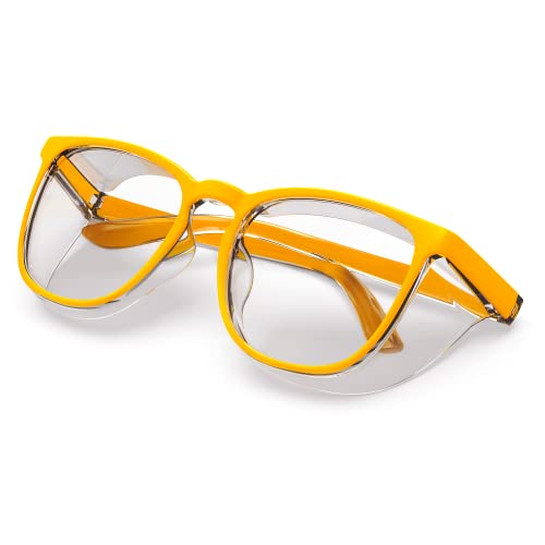 Stylish Safety Glasses, Clear Anti-Fog Anti-Scratch Protective Glasses For Men And Women - color: Egg Yellow