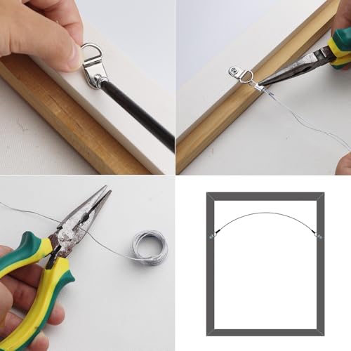 Picture Hanging Wire Kit D Rings Picture Hardware with Screws - size: size_4