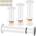 4 Pcs Adjustable Height Furniture Support Legs 10-17 inch [with Screws], Metal Adjustable Bed/Sofa/Cabinet/Couch/Dresser/Table Heavy Bed Replacement Legs (White) - color: White, size: 10-17 inch