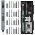 SHARDEN 29 IN 1 Upgraded Mini Electric Screwdriver With 5 Torque(Grey) - color: Upgraded-grey