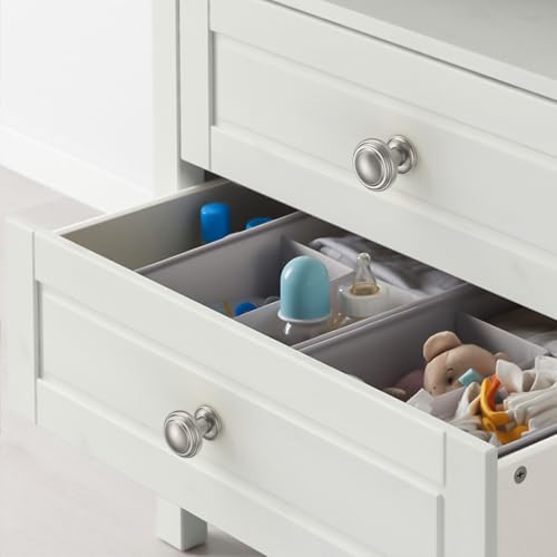 Amerdeco 10 Pack Brushed Satin Nickel Cabinet Knobs Single Hole Cabinet Pulls 1 Inch Drawer Knobs for Bathroom Cabinets ZH0086 - color: Brushed Satin Nickel, size: 1" Single Hole