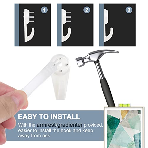 50 PCS Picture Hangers Hanging Kit, Heavy Duty Hooks Without Drilling - style: Standard